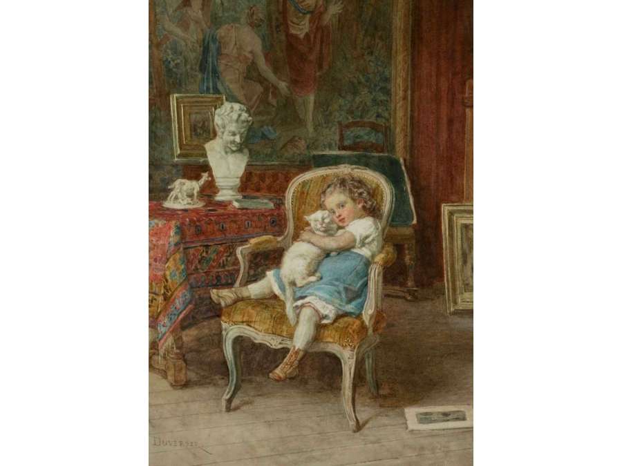 Théophile Emmanuel DUVERGER (1821 – 1898)- Watercolor -