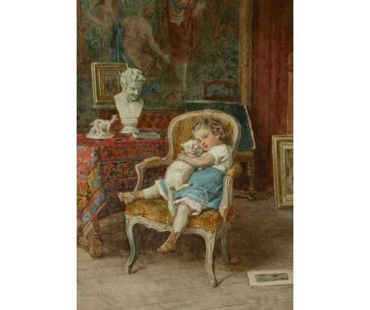Théophile Emmanuel DUVERGER (1821 – 1898)- Watercolor - - Watercolors