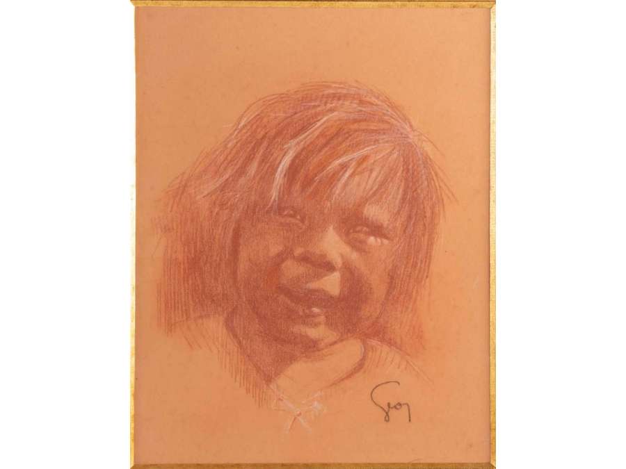 GEOFFROY Henri-Jules-Jean (1853, 1924)- Smiling little girl.