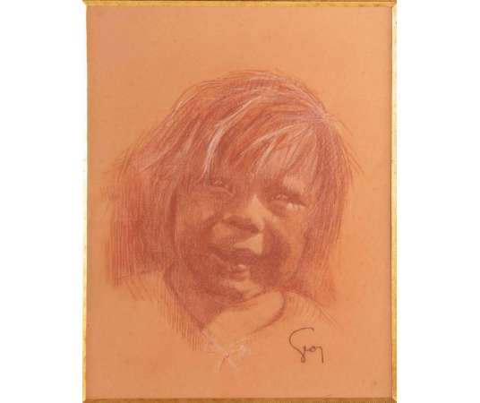GEOFFROY Henri-Jules-Jean (1853, 1924)- Smiling little girl. - design