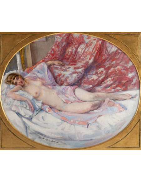 DARBOUR Marguerite, Mary (Born in Florence late nineteenth, early twentieth.)- Naked languid. - Paintings of another kind-Bozaart