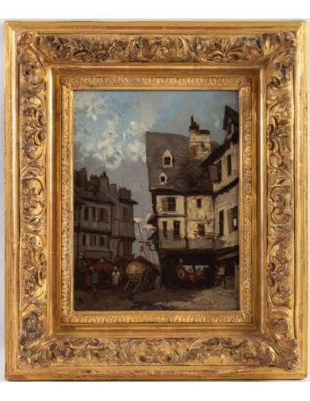 Johannes BOSBOOM (1817 – 1891)- View of Rouen- Circa 1837-1839. - Paintings genre scenes-Bozaart