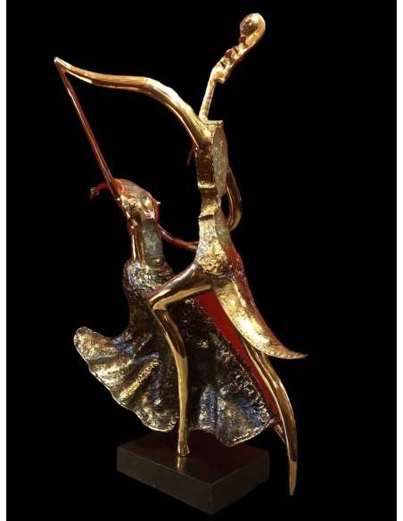 Couple Of Dancers By Christian Nowaczyk Sculpture 20th Century - sculptures other materials-Bozaart