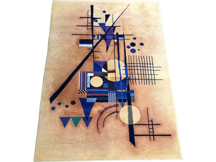 Kandinsky Vassily d'Après Composition Abstraite Tapis En Laine