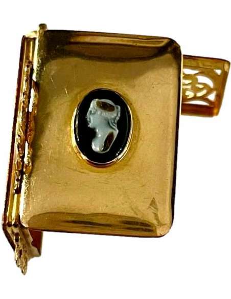 Gold Vinaigrette Pendant And Cameo - Pendants - medallions-Bozaart