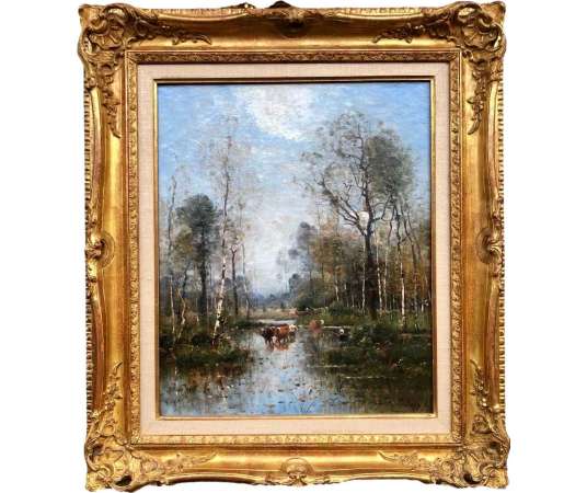Japy Louis Aimé Painting 19th Century French School Oil On Canvas Signed - Landscape Paintings