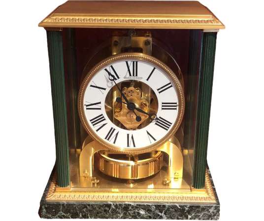 Pendule Atmos Jaeger-lecoultre Modèle Vendôme Socle En Marbre Vert - pendules anciennes