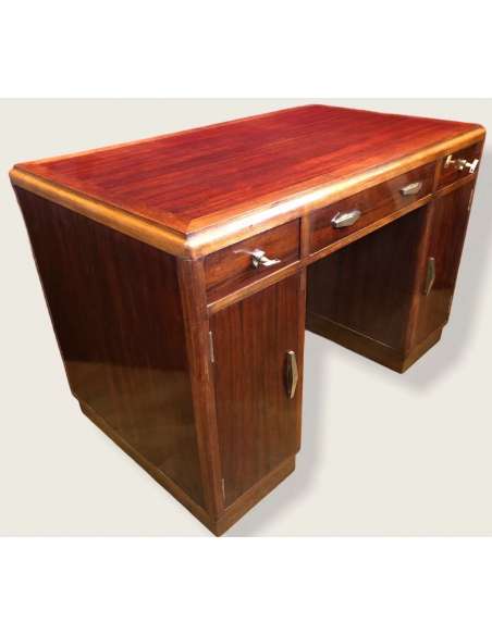 Art Deco Desk With Rosewood Drawers, Three Drawers On The Front - Desks-Bozaart