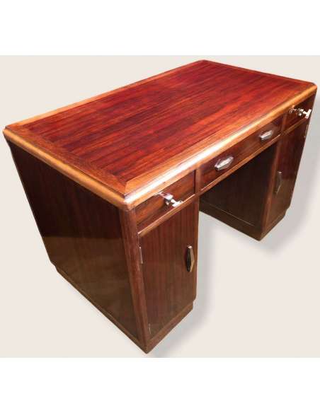 Art Deco Desk With Rosewood Drawers, Three Drawers On The Front - Desks-Bozaart