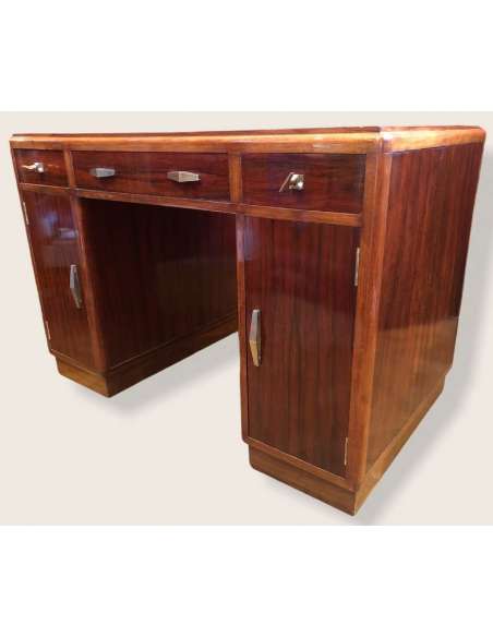 Art Deco Desk With Rosewood Drawers, Three Drawers On The Front - Desks-Bozaart