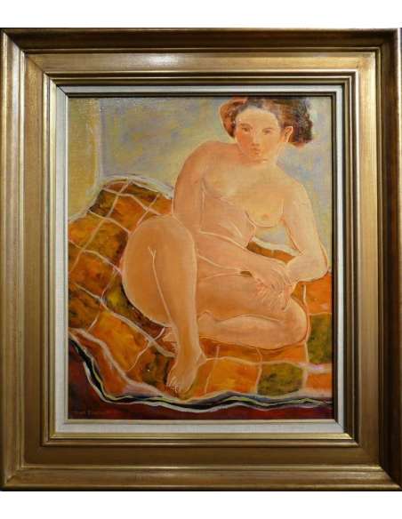 Papart Max The Model In 1951 Oil On Canvas Signed - Paintings other kind-Bozaart