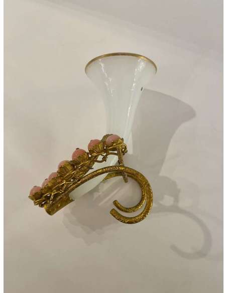 Petit Vase Porte Bouquet En Opaline - Opalines, verres émaillés-Bozaart