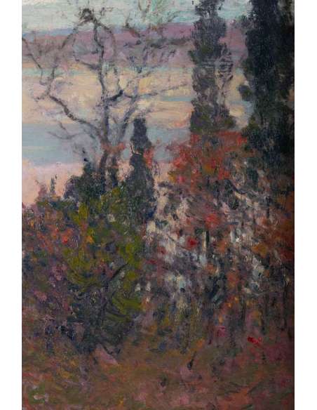 Robert VONNOH (1858, 1933) American- Autumn landscape in Connecticut- dated 1912. - Landscape paintings-Bozaart