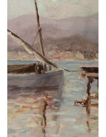 FRENCH SCHOOL- Monogrammed A.S and dated 1907- Navy. - Marine paintings-Bozaart
