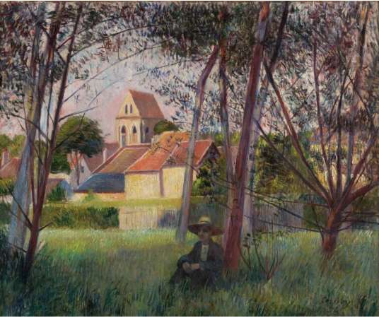 Frédéric, Samuel CORDEY (1854 – 1911) - Rest on the banks of the Oise in Saint-Ouen-l'aumône- Dated 1892. - Landscape paintings