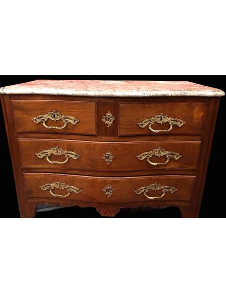 Commode d'époque Louis XV De Port En Acajou De Cuba - Commodes-Bozaart