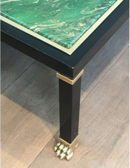 Table Basse en Métal Laqué Noir Années 70-Bozaart