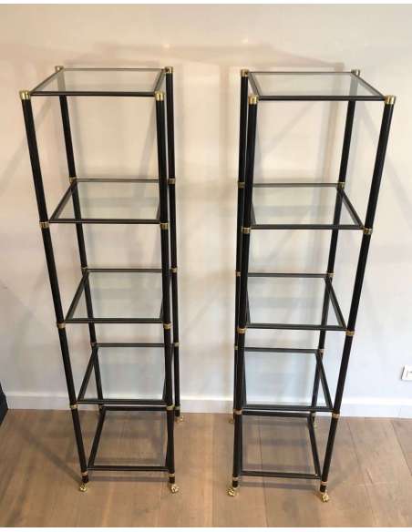 Pair of 70's Metal Shelves-Bozaart