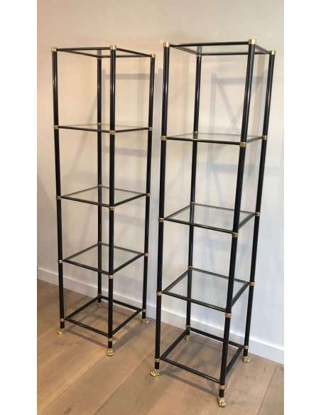 Pair of 70's Metal Shelves-Bozaart