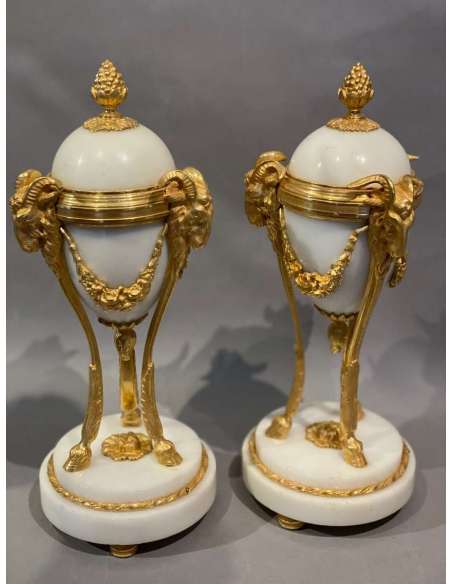 Pair Of Louis XVI Reversible Cassolettes, Candlesticks - cups, basins, cassolettes-Bozaart