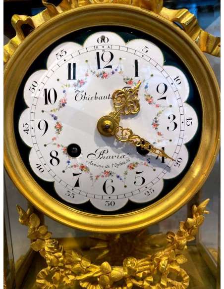 Important Glazed Cage Clock, Louis XVI - antique clocks-Bozaart