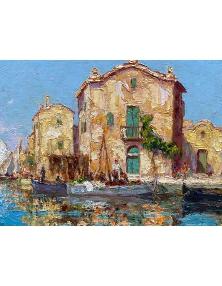 Painting:"the Michel house"in the Martigues, Charles COUSIN - Marine paintings-Bozaart