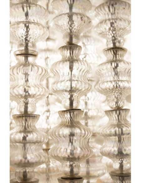 Seguso, Large Murano Glass Chandelier, 1950s - Ls41279701 - Ceiling Lights and suspensions-Bozaart