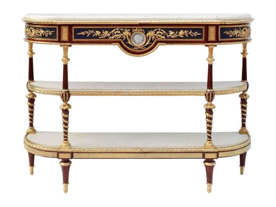 Adam Weisweiler, Mahogany console in the Louis XVI style. 19th century