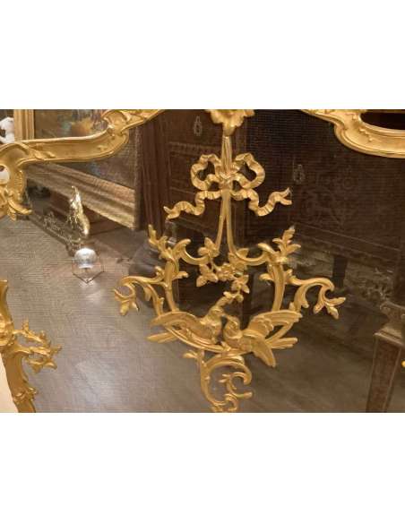 Pare Feu De Style Louis XVI En Bronze Doré - chenets, accessoires de cheminée-Bozaart