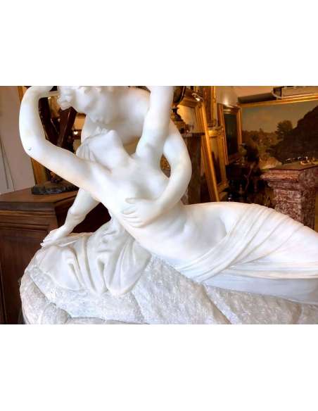 Sculpture D Après Antonio Canova (1757-1822) Le Baiser De L amour a Spyché - sculptures marbre et pierre-Bozaart