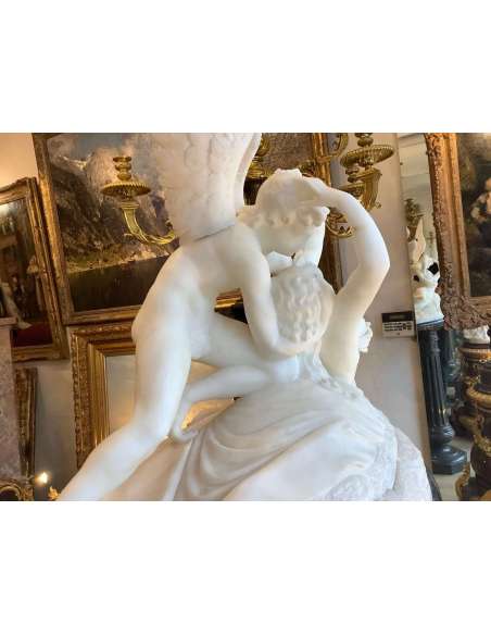 Sculpture D Après Antonio Canova (1757-1822) Le Baiser De L amour a Spyché - sculptures marbre et pierre-Bozaart