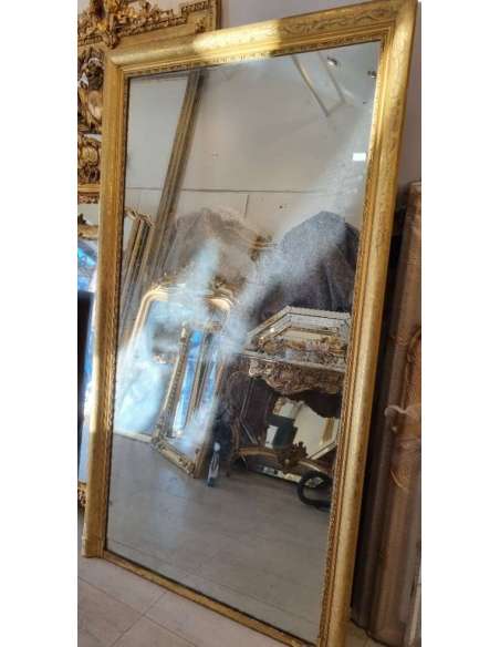Très grand miroir doré Louis Philippe de cheminée 116*212cm - miroirs de cheminée-Bozaart
