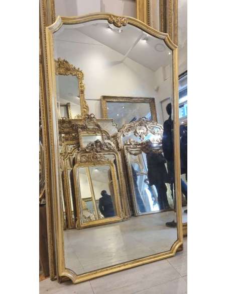 Pair of 4 very large and wide golden mirrors XIX Centuries 120*215cm - fireplace mirrors-Bozaart