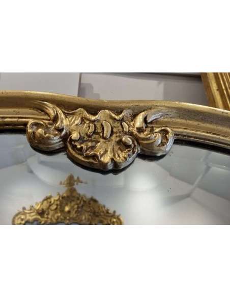 Pair of 4 very large and wide golden mirrors XIX Centuries 120*215cm - fireplace mirrors-Bozaart