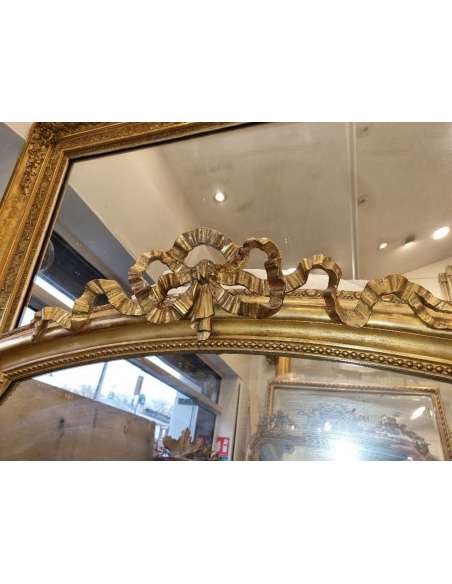 Très grand miroir doré Louis Philippe de cheminée 125*205cm - miroirs de cheminée-Bozaart