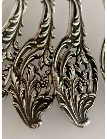 Art Nouveau Silver Coffee Spoons - cutlery, household-Bozaart