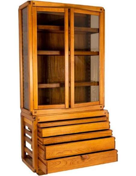 Pierre Chapo - 20th century wooden shelving unit-Bozaart