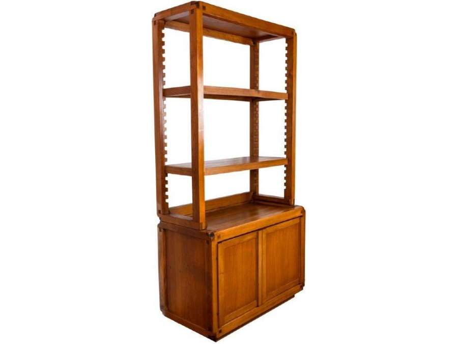 Pierre Chapo, 20th century wooden bookcase-shelves. 1960's