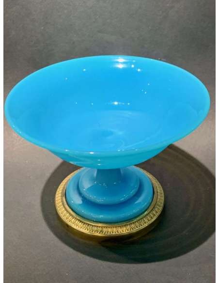 Turquoise Opal Crystal Baguier Cup - Opalines, enameled glasses-Bozaart