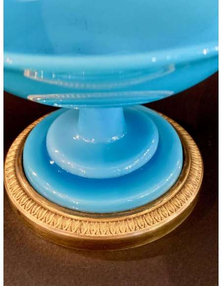 Turquoise Opal Crystal Baguier Cup - Opalines, enameled glasses-Bozaart