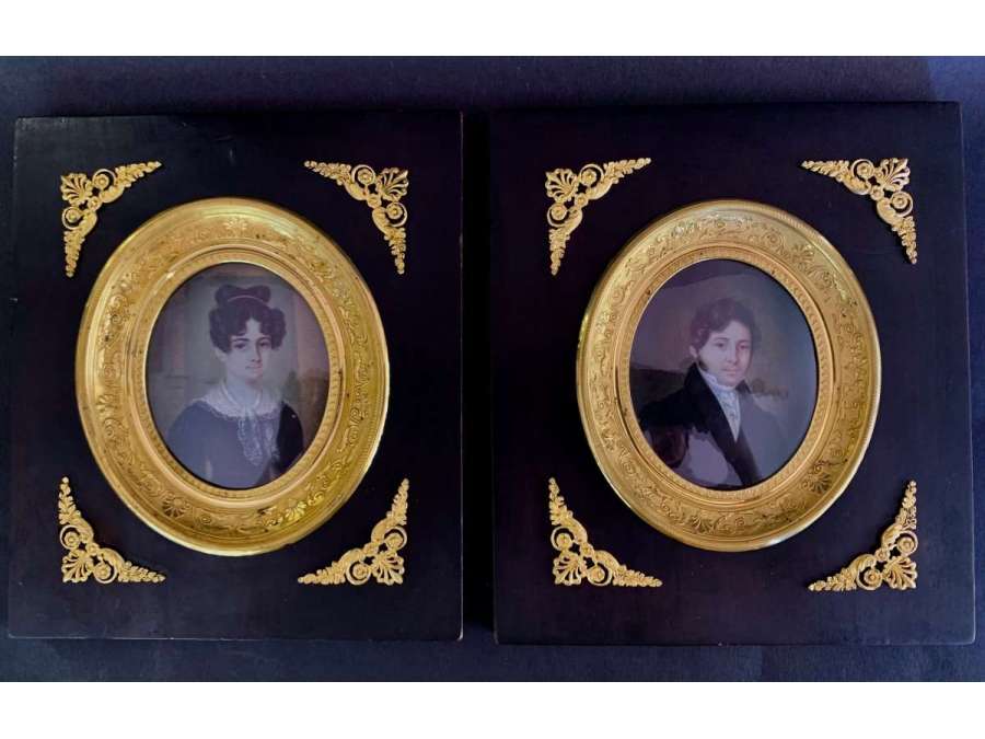 Pair Of Restoration period Miniatures - miniatures