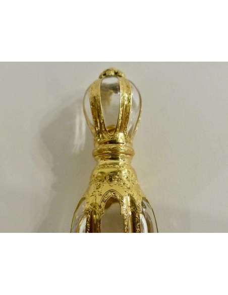 Crystal and Gold Salt Bottle, from the nineteenth Century - fans-Bozaart