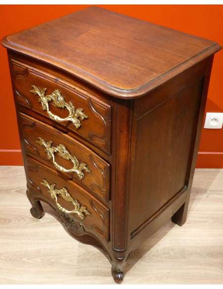 Small Chest Of Drawers With Three Drawers In Walnut And Oak 18th Century - Dressers-Bozaart