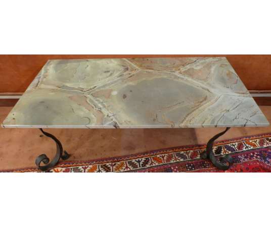 Green Turtle Marble Art Deco Table - Coffee Tables