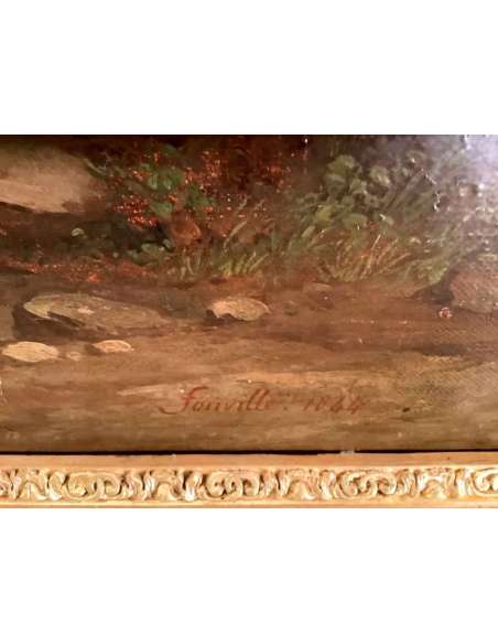Tableau Par Nicolas Victor Fonville (1805-1856) Paysage Italien - Tableaux paysages-Bozaart