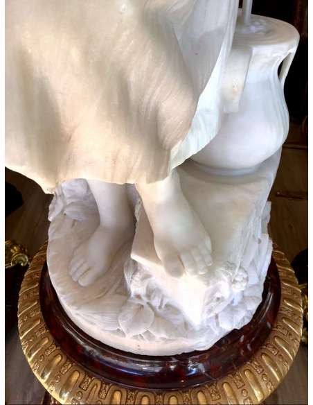 Marble Sculpture "fior De Campo" Late 19th Century - marble and stone sculptures-Bozaart