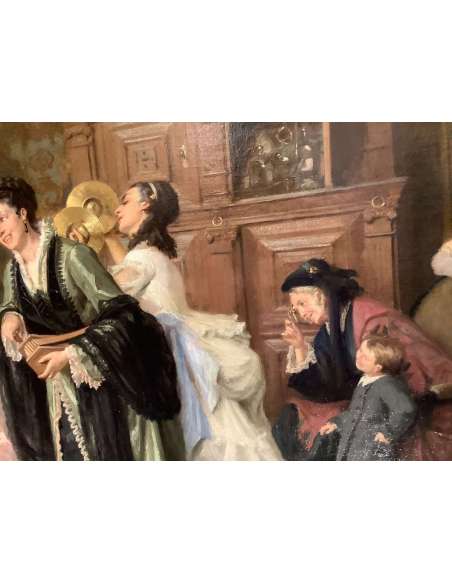 Tableau Par Ernest Blanc-garin (1843-1916) «scène D Intérieur Ou La Pose «  - Tableaux scènes de genre-Bozaart