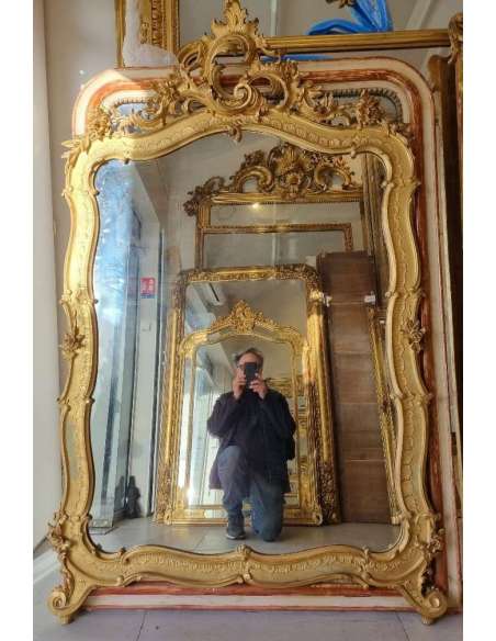 Very large Louis XV mirror 120*185cm - mirrors-Bozaart