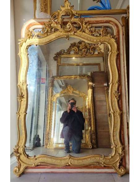 Très grand miroir Louis XV 120*185cm - miroirs-Bozaart