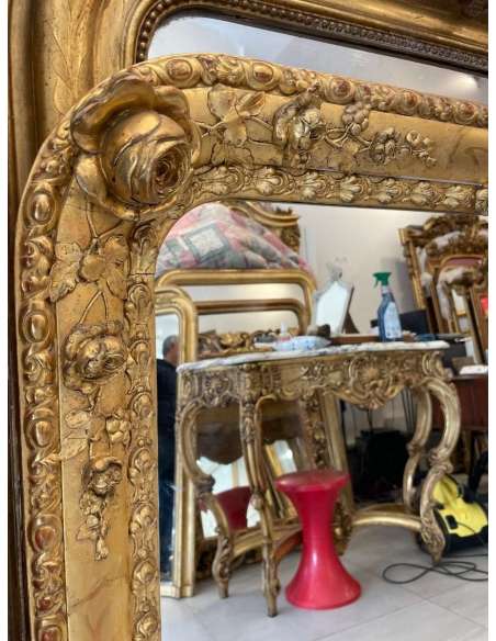 Miroir doré style Charle X 85*115cm - miroirs de cheminée-Bozaart